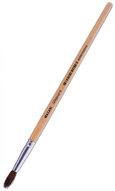 Кисть художественная, пони, №9, круглая Кисть художественная, пони, №9, круглая