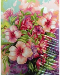 Картина по номерам на холсте. Яркий букет, 40х50 см