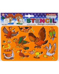 Трафарет "Животные", с раскраской (в ассортименте) (М-6530)