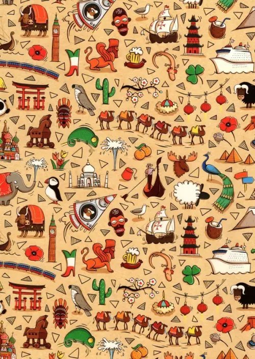 Упаковочная бумага Вокруг света