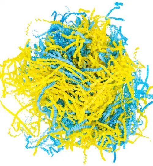 Бумажный наполнитель. Микс Интенсив, желтый, голубой