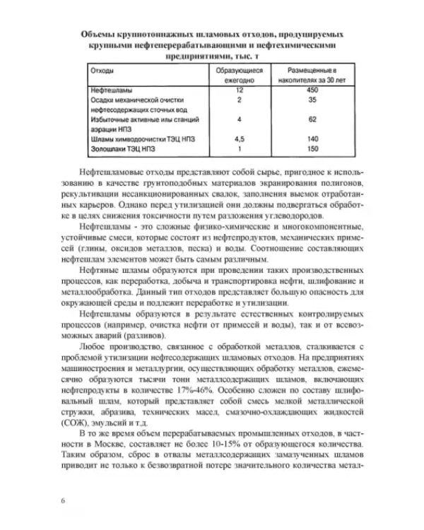 Переработка и утилизация нефтесодержащих отходов. Монография