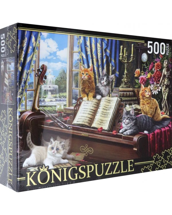 Пазл. Котята на рояле, 500 элементов