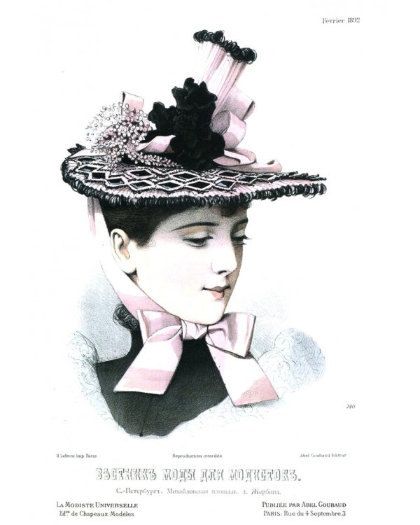 Вестник моды для Модисток (Шляпки) 1892 год