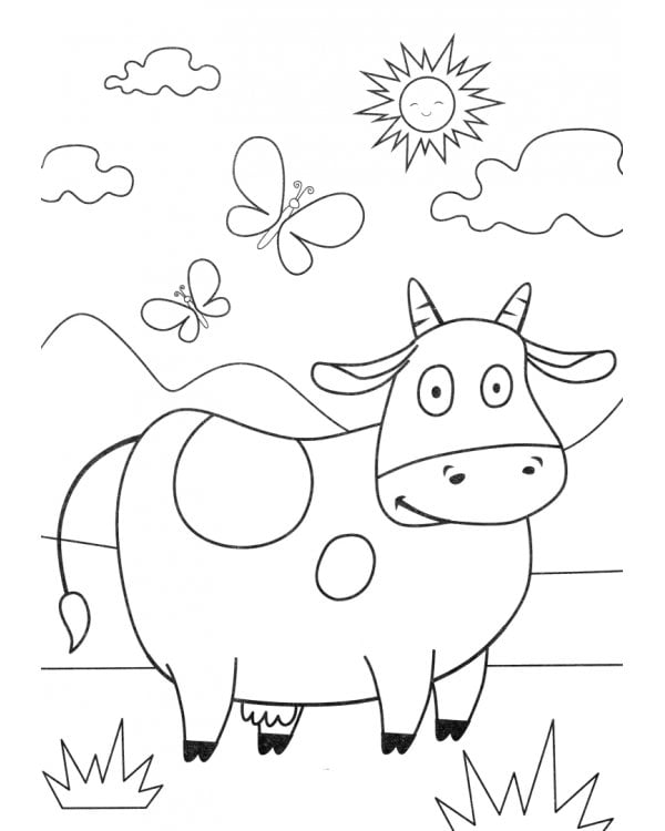 Раскраска Синий трактор, А4