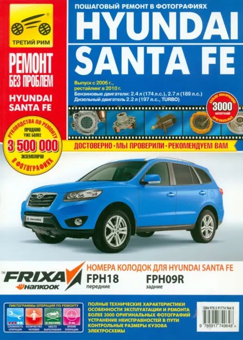 Ремонт без проблем Hyundai Santa Fe. Руководство по эксплуатации, техническому обслуживанию и ремонту