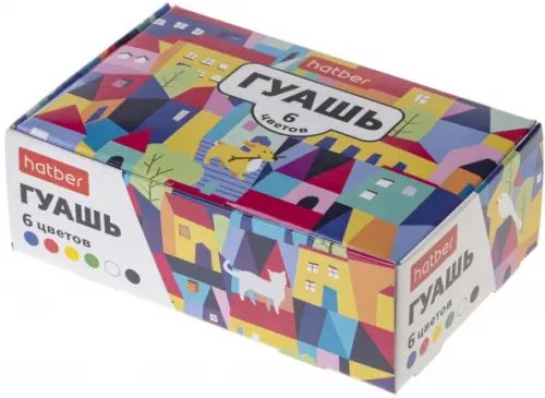 Гуашь "Городок", 6 цветов Гуашь "Городок", 6 цветов