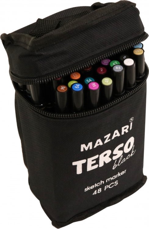 Набор маркеров для скетчинга TERSO BLACK, 48 цветов