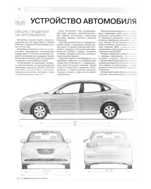 Hyundai Elantra IV выпуск с 2006 г. Руководство по эксплуатации, техническому обслуживанию и ремонту