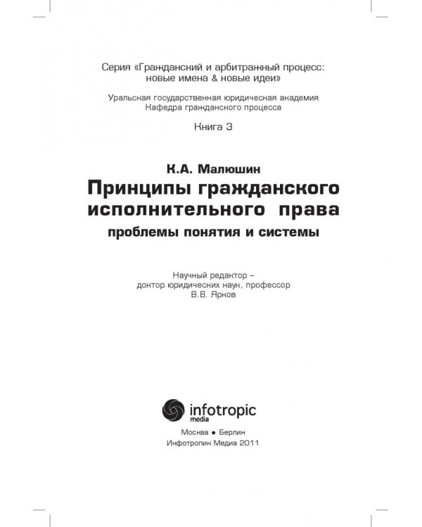 Принципы гражданского исполнительного права. Проблемы понятия и системы