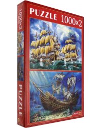 Пазлы 2 в 1. Корабли, 2 по 1000 элементов
