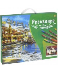 Холст для рисования по номерам. Два щенка