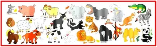 Набор наклеек. Животные домашние и экзотические Набор наклеек. Животные домашние и экзотические