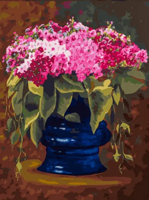 Живопись на холсте. Букет в синей вазе Живопись на холсте. Букет в синей вазе