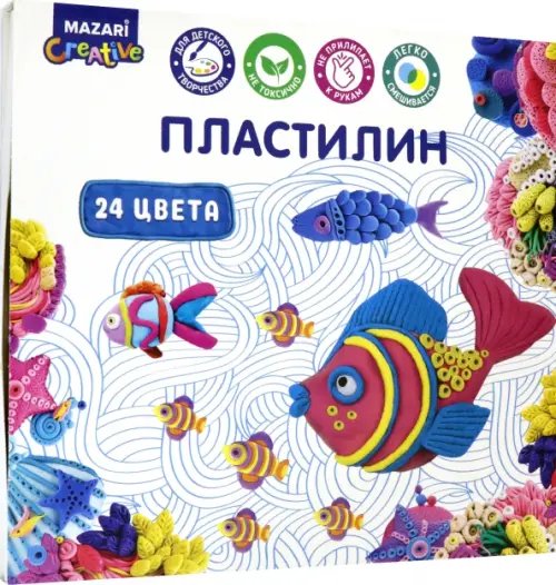 Обложка книги «Пластилин 24цв со стеком (M-2145-24)»