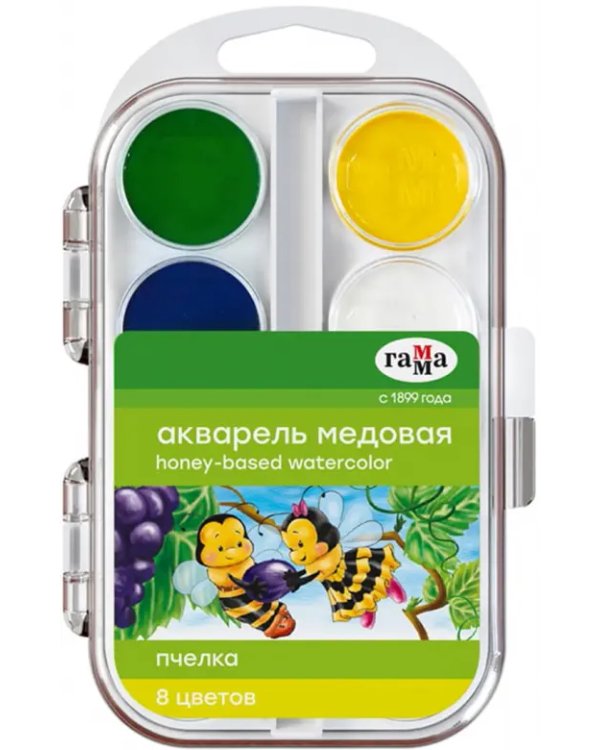 Краски акварель "Пчелка" 8 цветов (212068)