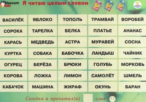 Магнитные игры Магнитные игры. Я читаю целым словом