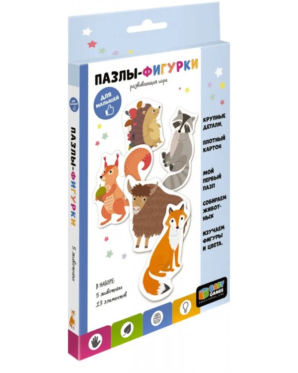 Baby Games. Пазлы-фигурки. Бык и 4 друзей