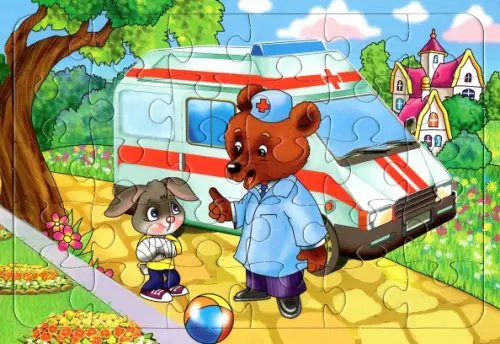 Пазлы 30 элементов Пазл Мишка-доктор, 30 элементов