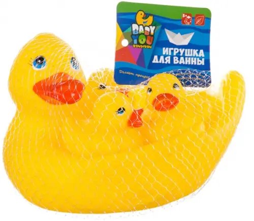 Игрушки для ванной Bondibon Набор игрушек для купания, Утка с утятами, 4 шт