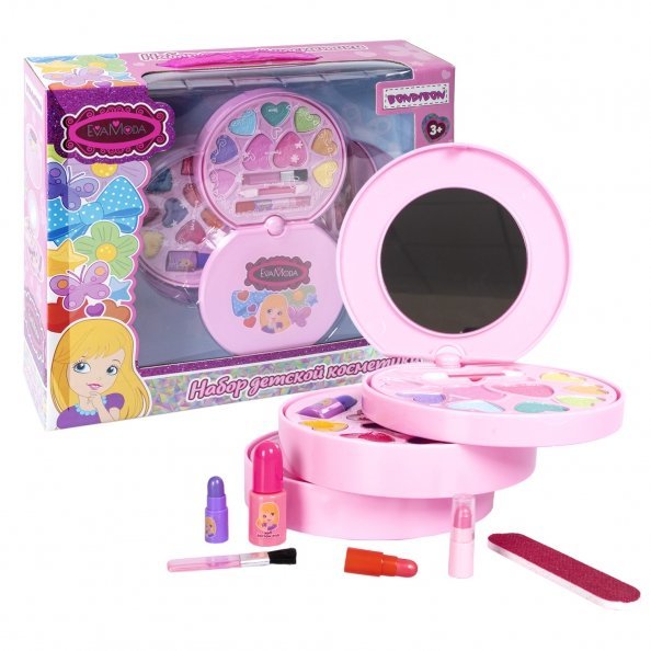 Косметика EvaModa для девочек Набор детской декоративной косметики Косметичка-диск