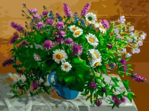 Живопись на холсте. Букет с клевером Живопись на холсте. Букет с клевером