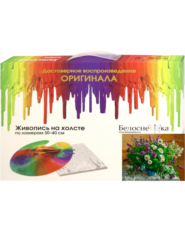 Живопись на холсте. Букет с клевером