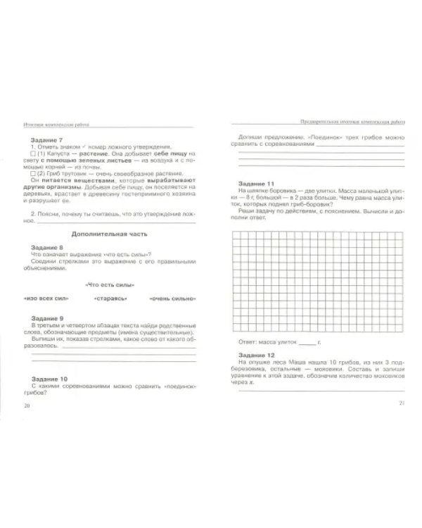 Итоговая комплексная работа. 2 класс. Методические указания по организации и проведению