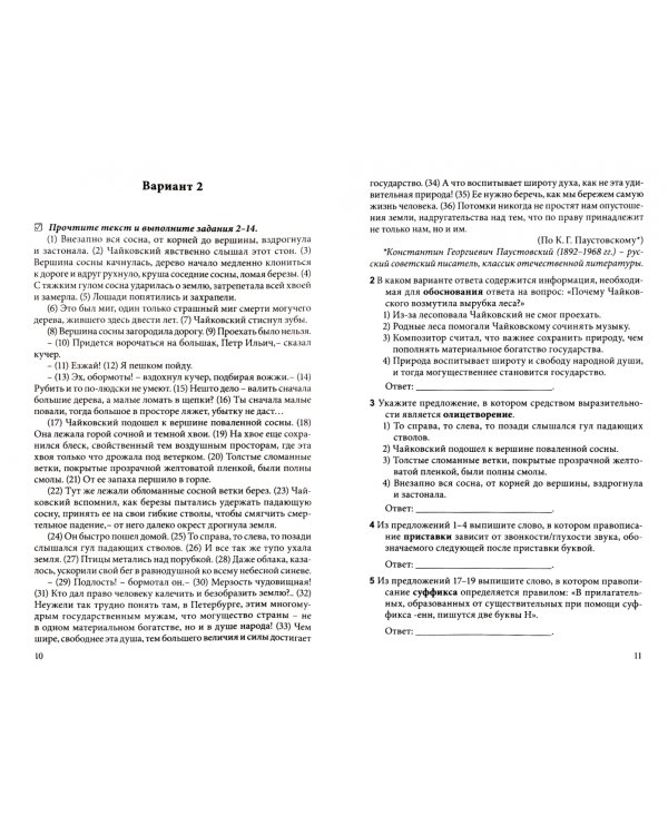 Русский язык. 9 класс. Типовые экзаменационные варианты