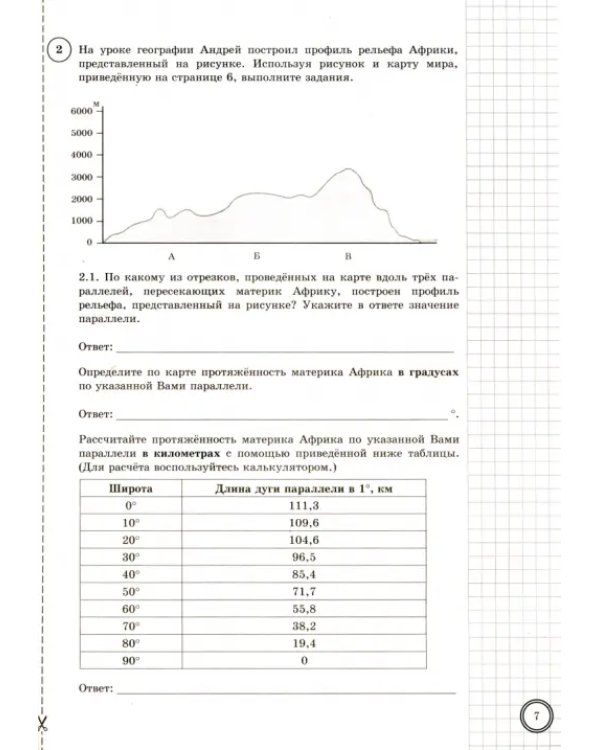 ВПР ФИОКО. География. 7 класс. 10 вариантов. Типовые задания