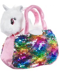 Крылатый единорог в сумке с пайетками. Милота