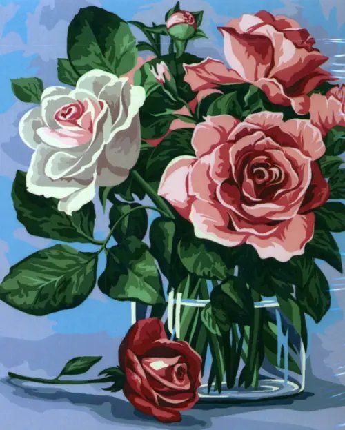 Рисование по номерам на холсте "Русская живопись" Рисование по номерам. Нежные розы