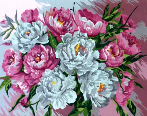 Рисование по номерам на холсте "Русская живопись" Рисование по номерам. Нежные пионы