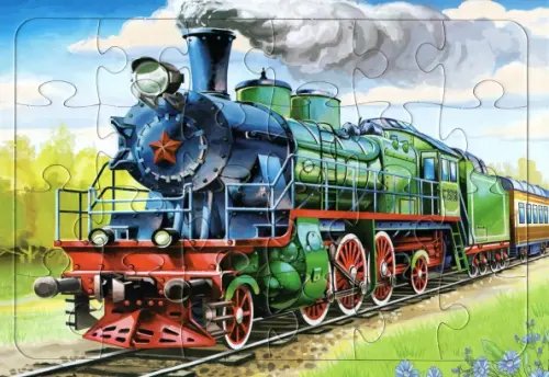 Пазлы 24 элемента Пазл Паровоз, 24 элемента