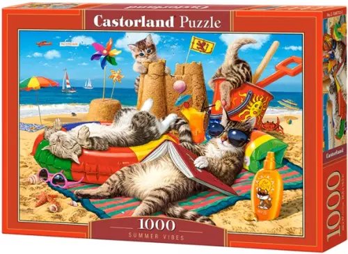 Puzzle, 1000 элементов Пазл. Кошачий пляж, 1000 элементов