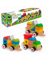 Игрушка деревянная конструктор-каталка Чудо-поезд