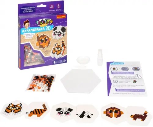 Творчество с Буки Аквамозаика 3D. Обезьянка, тигр, панда