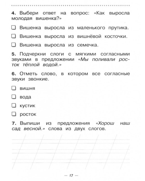Русский язык. 1 класс. Тетрадь для проверочных работ