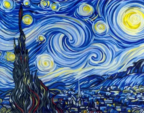 Рисуем вместе Картина по номерам на холсте с подрамником. Винсент ван Гог. Звёздная ночь