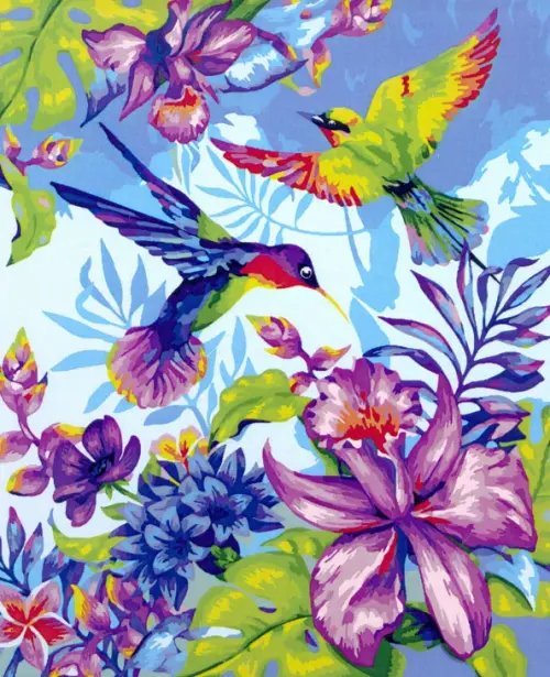 Рисуем вместе Картина по номерам на холсте с подрамником. Тропики