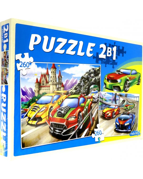 Пазл 2 в 1. Крутые машинки 10