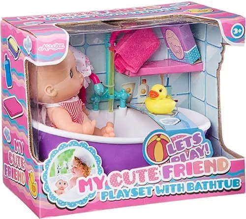 Пупс в ванне с аксессуарами