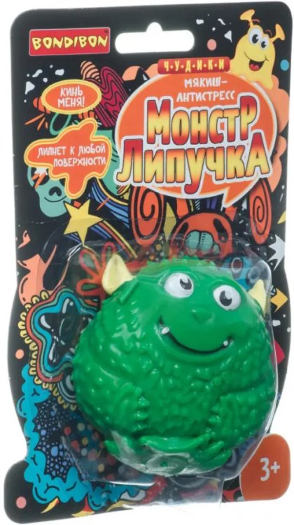 Мякиш-антистресс. Монстр липучка. Ушастик