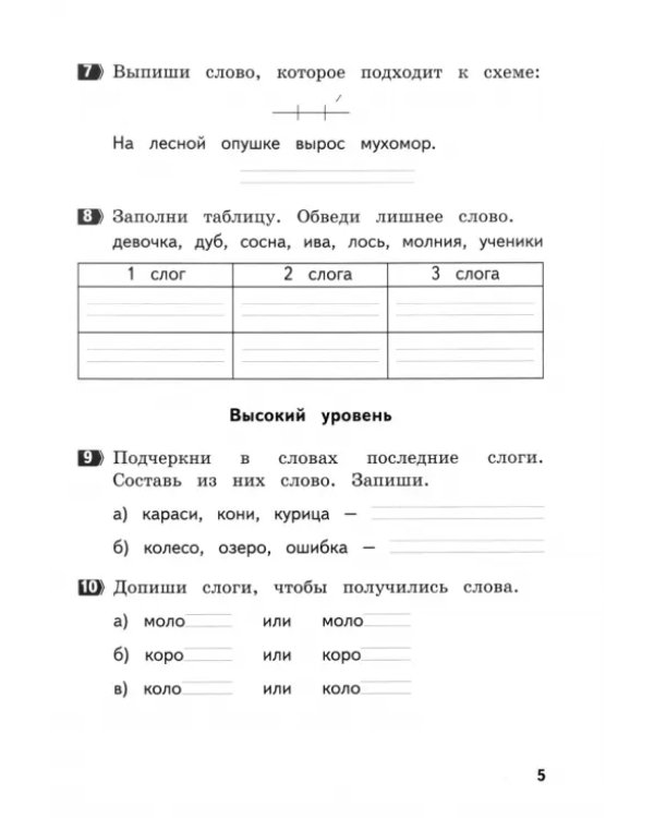 Русский язык. 1 класс. Разноуровневые задания