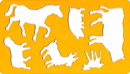 Принадлежности для рисования Шаблон для рисования оранжевый. Животные