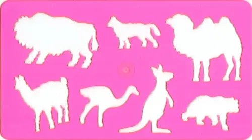 Принадлежности для рисования Шаблон для рисования розовый. Животные