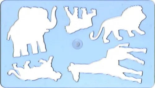 Принадлежности для рисования Шаблон для рисования голубой. Животные