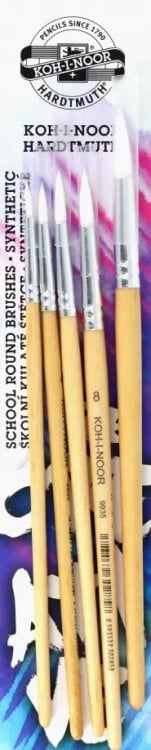 Кисти Набор круглых кистей, синтетика №2, 4, 6, 8, 10