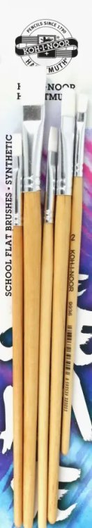 Кисти Набор плоских кистей, синтетика №2, 4, 6, 10, 14