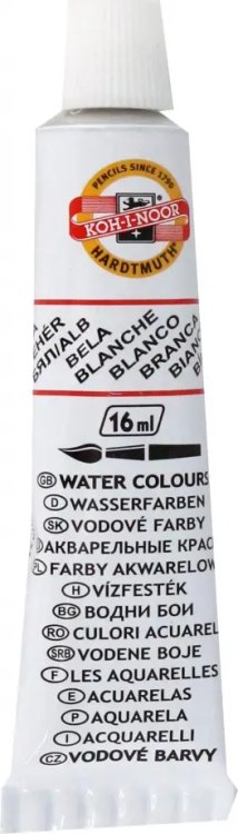 Краска акварельная в тюбике, белая, 16 мл